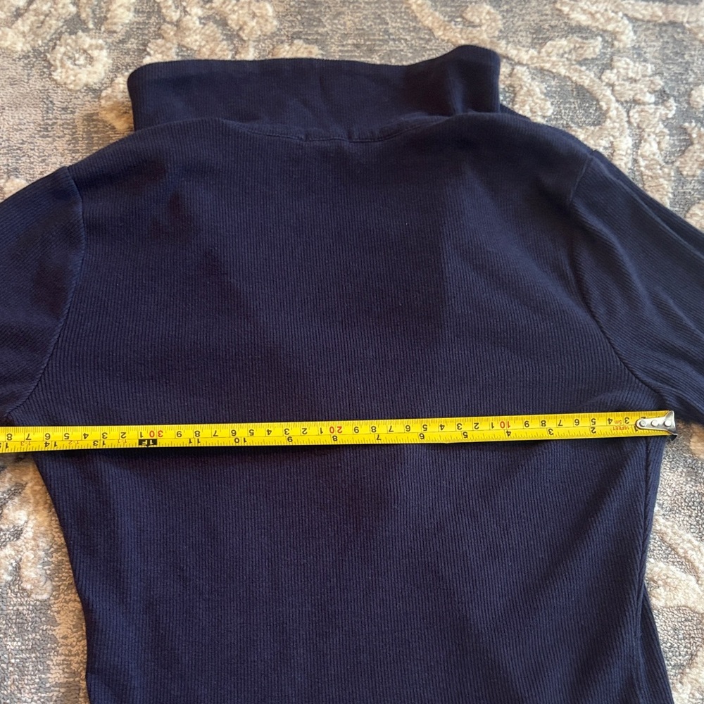 Garage Navy Long Sleeve Collared Top One Size - Picture 6 of 6